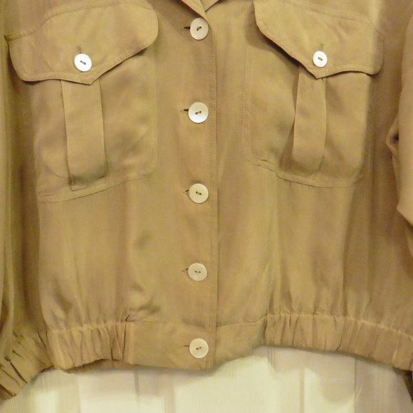 NWT Liz Claiborne Carmel Colored Silk Jacket SZ M - Picture 3 of 5